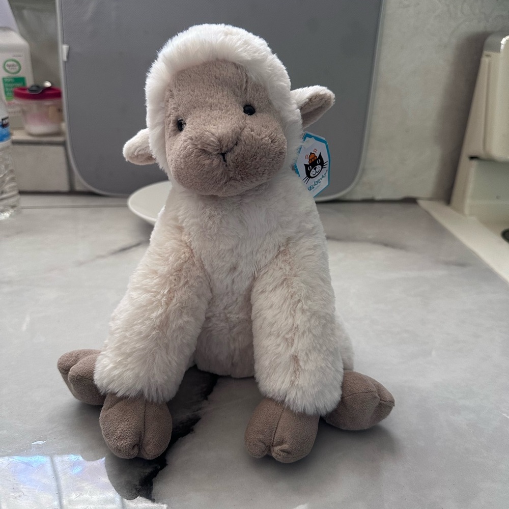 Jellycat Cream and Brown Stuffed Lamb